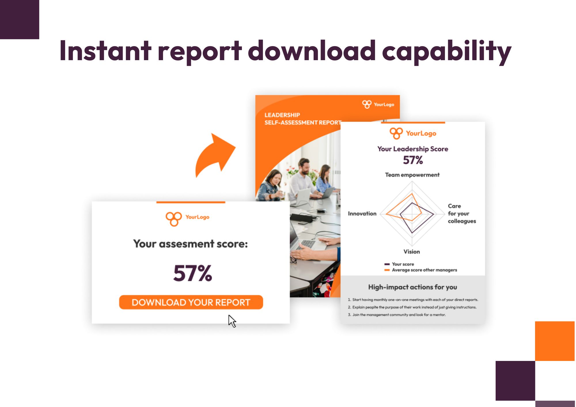Instant report download capability