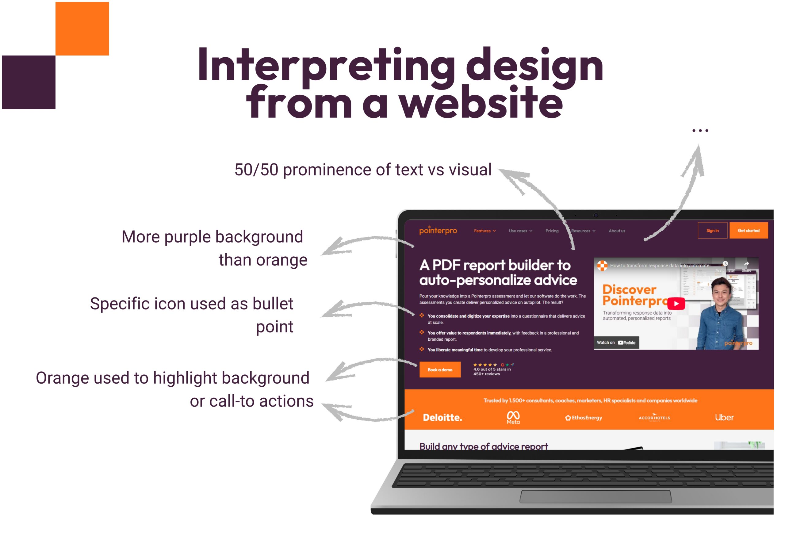 Interpreting design from a website