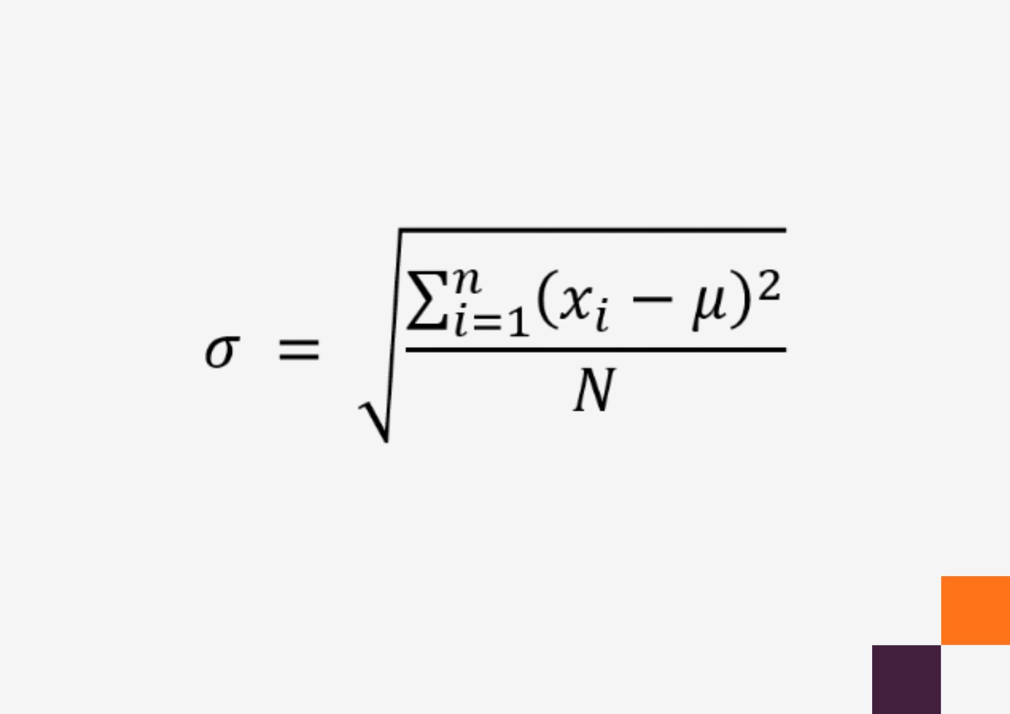 Population standard deviation formula